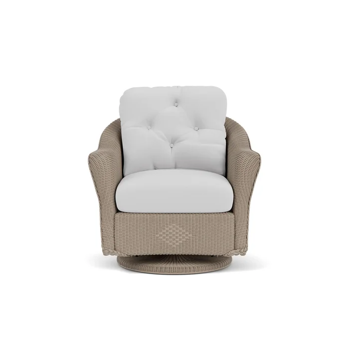 lloyd flanders reflections swivel glider lounge chair in french beige finish with reflections ice fabric grade b