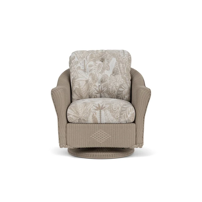 lloyd flanders reflections swivel glider lounge chair in french beige finish with wayfarer dune fabric grade d