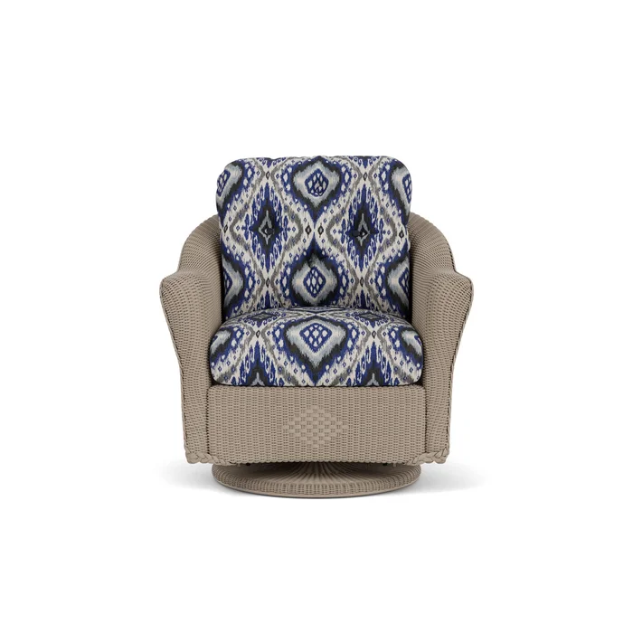 lloyd flanders reflections swivel glider lounge chair in french beige finish with yoko mediterranean fabric grade d