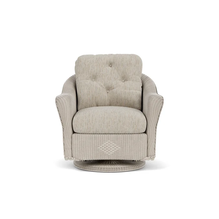 lloyd flanders reflections swivel glider lounge chair in linen finish with charlotte sparrow fabric grade d