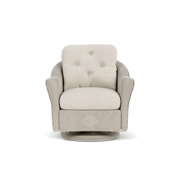 lloyd flanders reflections swivel glider lounge chair in linen finish with decorline natural fabric grade a