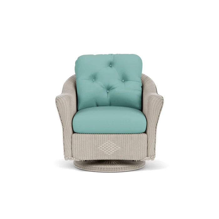 lloyd flanders reflections swivel glider lounge chair in linen finish with fife aruba fabric grade b