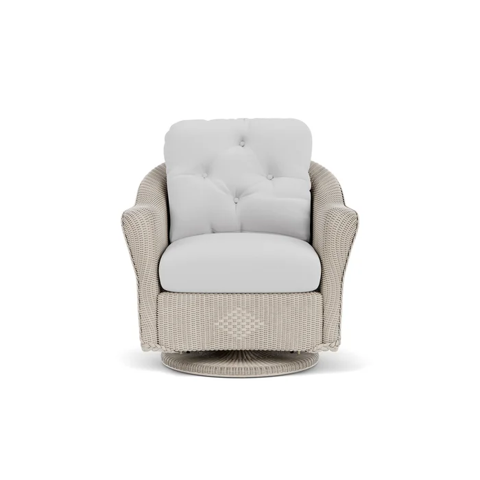 lloyd flanders reflections swivel glider lounge chair in linen finish with reflections ice fabric grade b