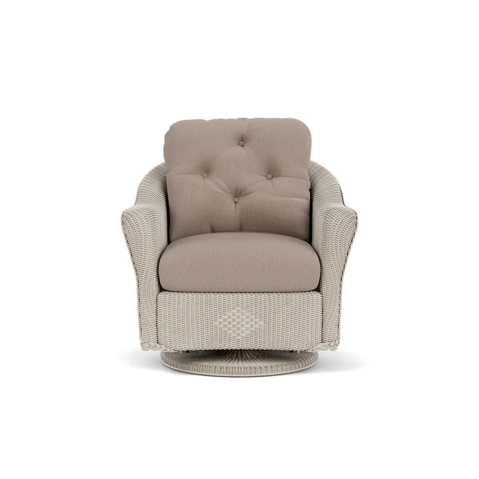 lloyd flanders reflections swivel glider lounge chair in linen finish with remy pebble fabric grade b