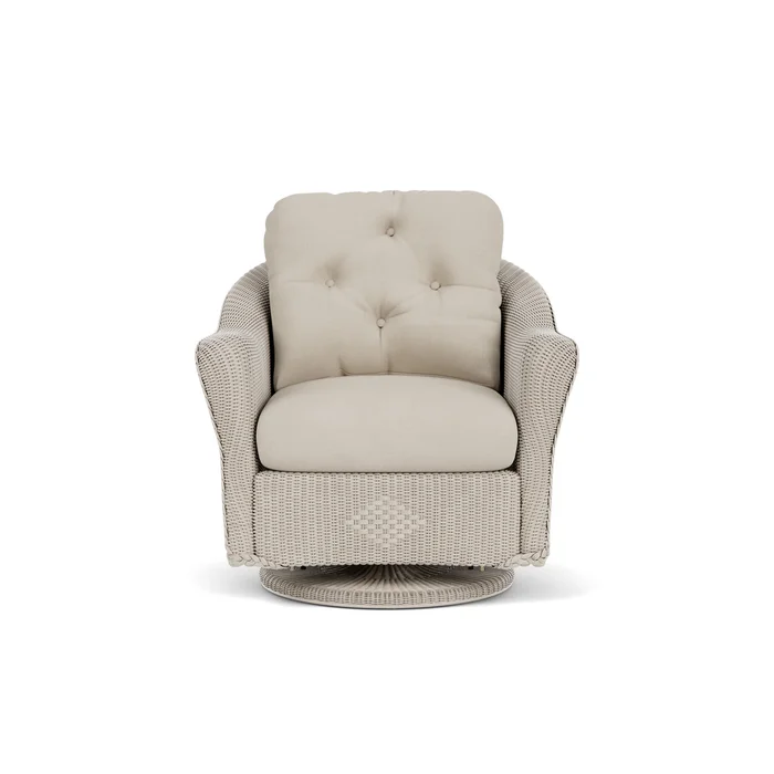 lloyd flanders reflections swivel glider lounge chair in linen finish with sandberg flax fabric grade b