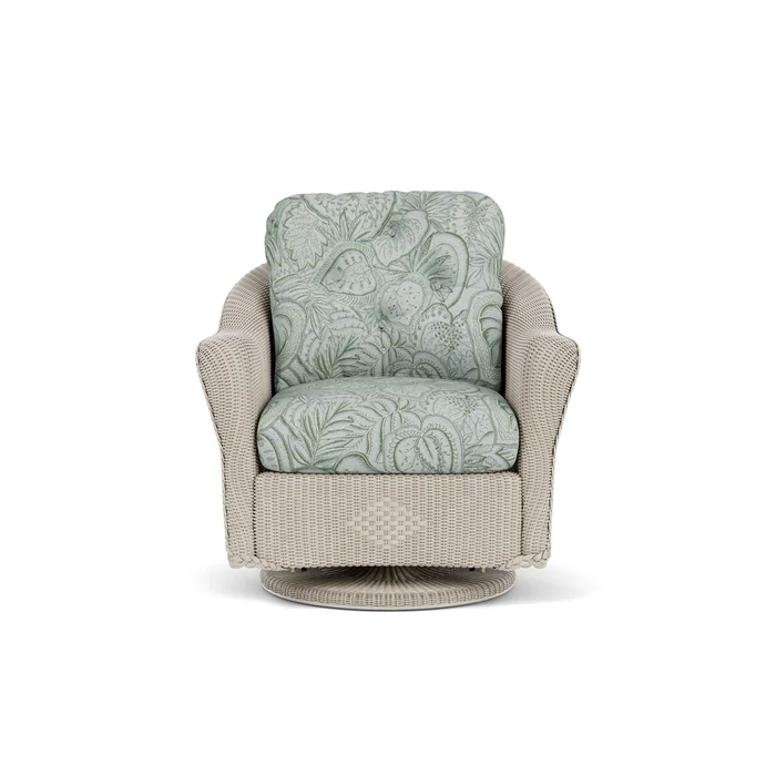 lloyd flanders reflections swivel glider lounge chair in linen finish with sensibility spring fabric grade c