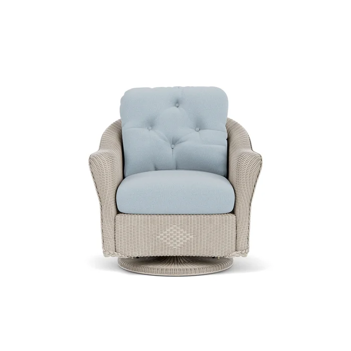 lloyd flanders reflections swivel glider lounge chair in linen finish with unearth dew fabric grade c