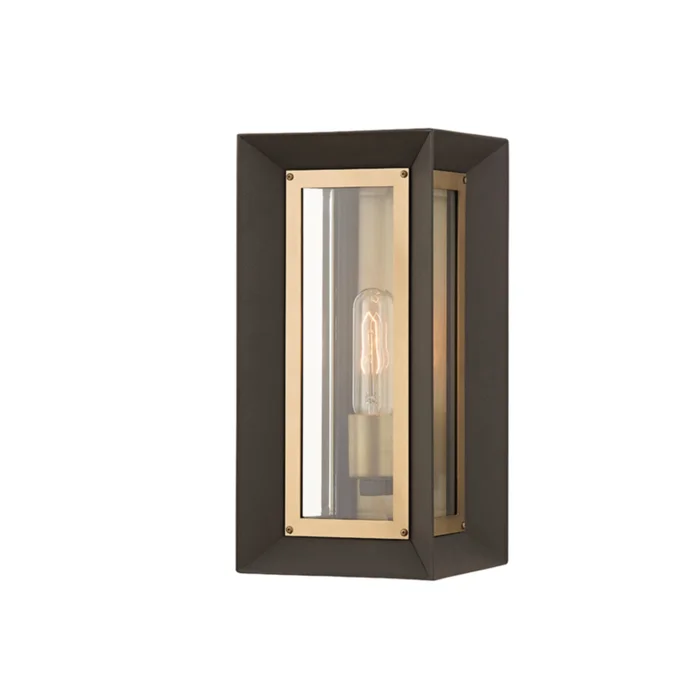 Lowry Wall Sconce 1-Light Outdoor LED in Textured Bronze/Patina Brass 6.5L x 6.5W x 13.5H