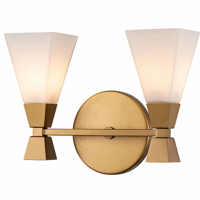 Lucas McKearn BB1004LG-2 Bowtie Contemporary Laquered Gold 2-Light Lighting For Bathroom