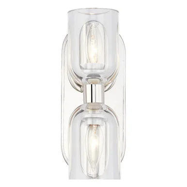 Lucian Two Light Vanity in Clear Crystal/Polished Nickel (452|WV338902PNCC)