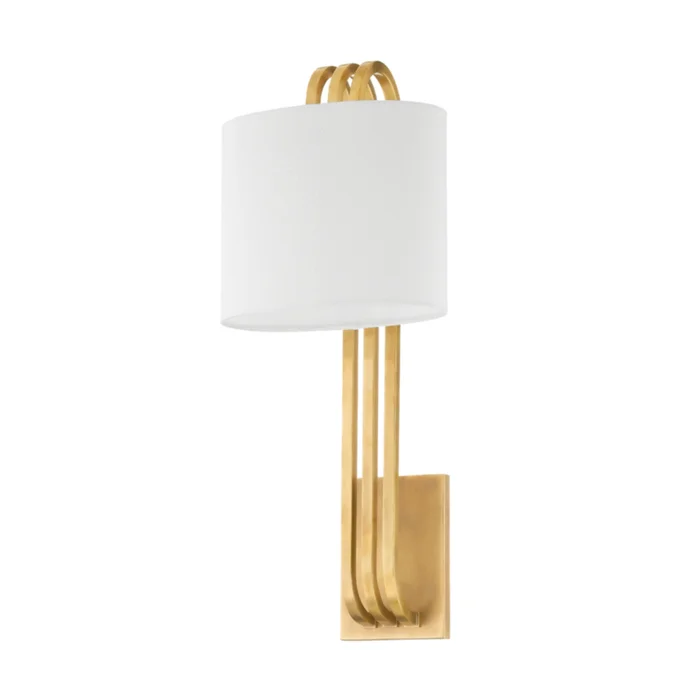 Lysandra 1-Light Wall Sconce in Vintage Brass 8.75L x 8.75W x 21.5H