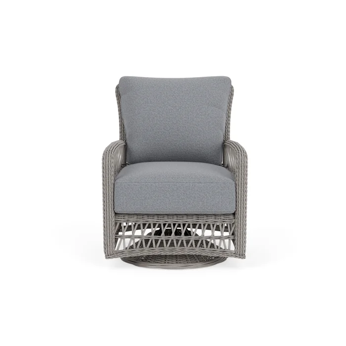 mackinac swivel glider lounge chair in putty finish with rumba stonewashed fabric grade a