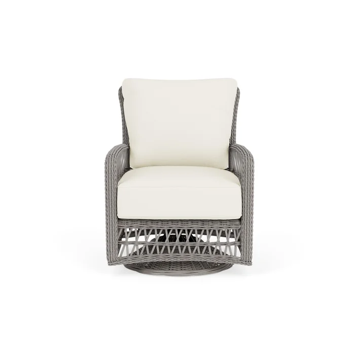 mackinac swivel glider lounge chair in putty finish with sailcloth salt fabric grade c