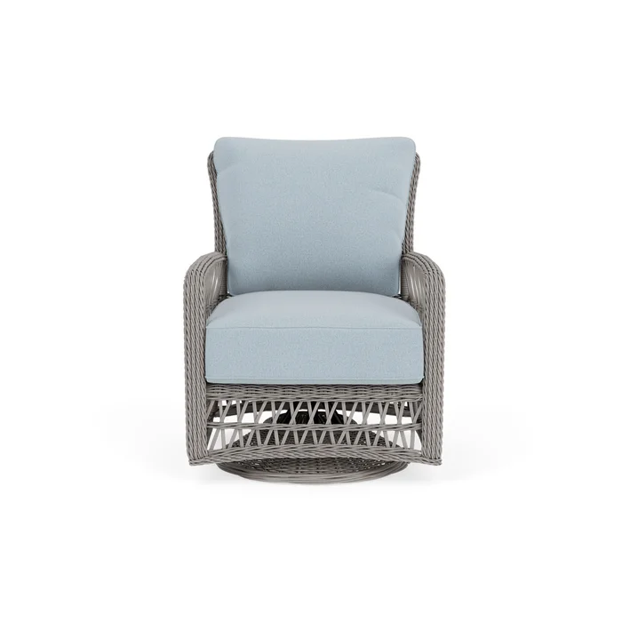 mackinac swivel glider lounge chair in putty finish with unearth dew fabric grade c