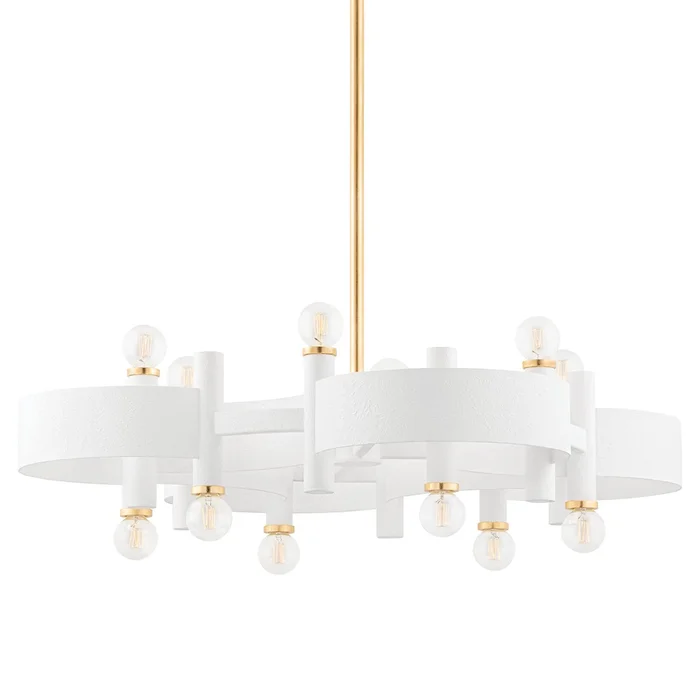 Maddie 12 Light Chandelier in Gold Leaf/White (428|H379812-GL/WH)
