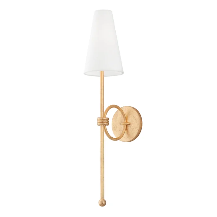Magnus Wall Sconce 1-Light LED in Vintage Gold Leaf 5L x 5W x 25.5H