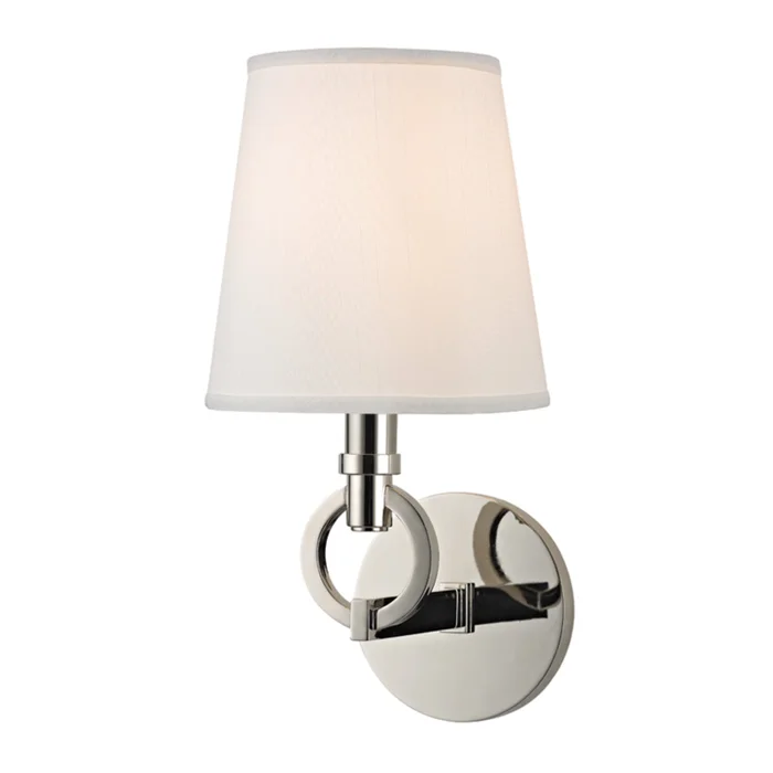 Malibu 1-Light Wall Sconce in Polished Nickel 6.5L x 6.5W x 12.5H