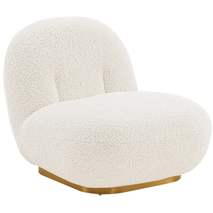 Manhattan Comfort Modern Edina Chenille Accent Chair – White|Fauteuil dappoint moderne Edina de ManhattanComfort en chenille – blanc