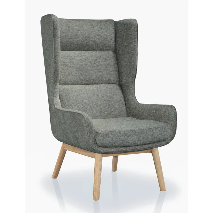 Manhattan Comfort Sampson Twill Accent Chair – Graphite & Natural|Fauteuil dappoint serge Sampson de ManhattanComfort – graphite et naturel