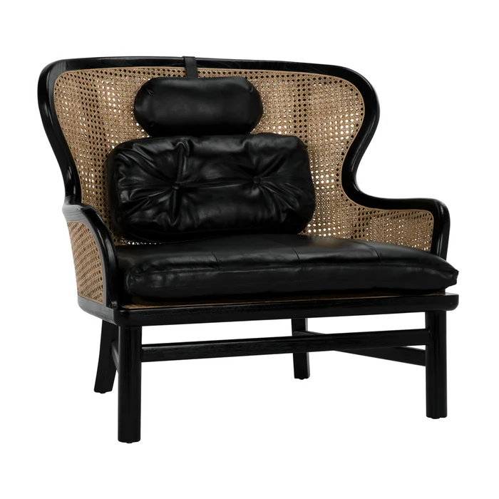 marabu chair, charcoal black with leather