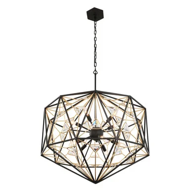 Marcia Ten Light Pendant in Matte Black/French Gold (137|353P10MBFG)