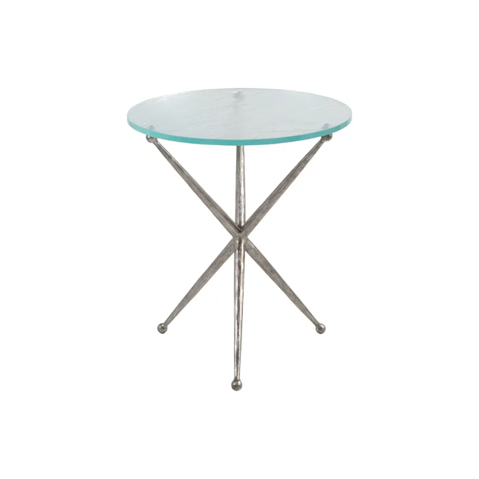 marcus silver round end table