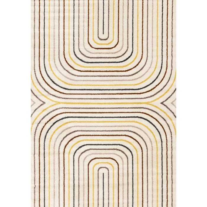 Marley Multi-Colour Double Rainbow Area Rug – 5’3 x 7’7|Carpette Marley multicolore 2arcs-en-ciel – 5pi 3po x 7pi 7po