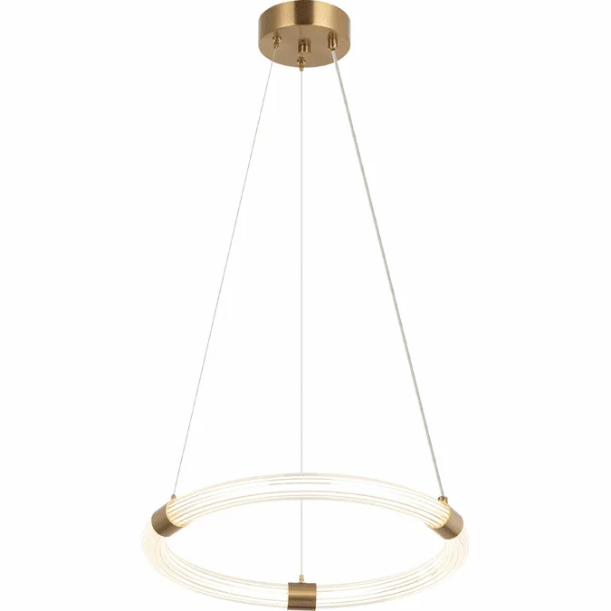 Matteo C34816AG Inkara Contemporary Aged Gold Brass LED 16″ Hanging Light