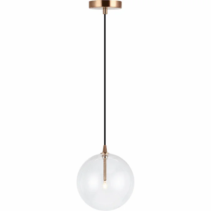 Matteo C81811AGCL Bolha Modern Aged Gold Brass 8″ Mini Hanging Light