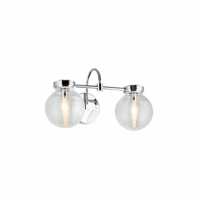 Matteo W84002CHCL Ridge Modern Chrome 2-Light Bathroom Wall Light Fixture