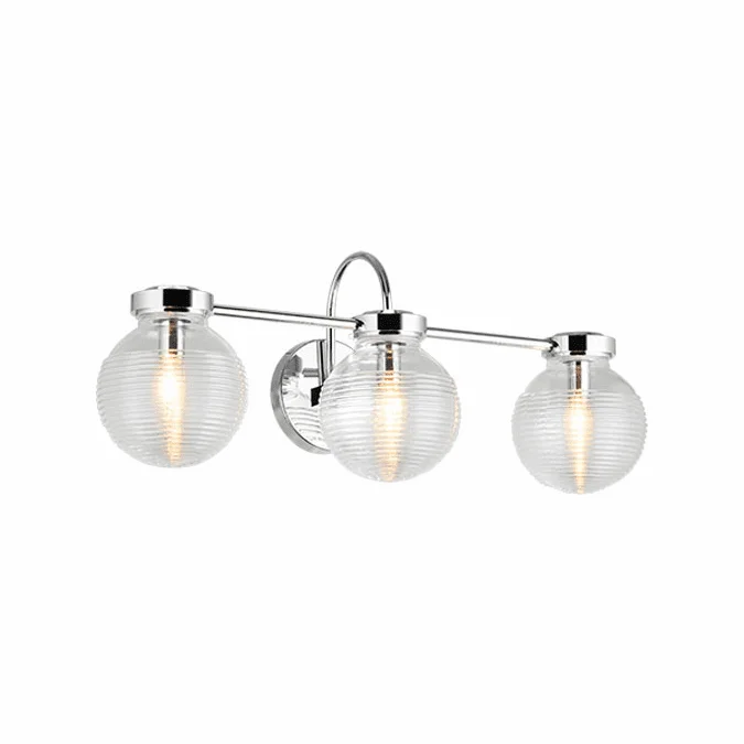 Matteo W84003CHCL Ridge Modern Chrome 3-Light Bath Light Fixture