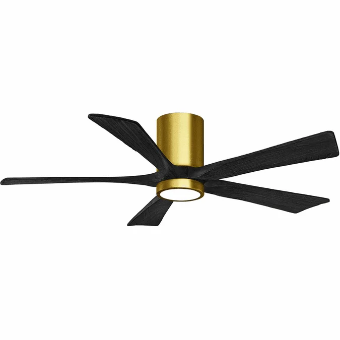 Matthews IR5HLK-BRBR-BK Irene Contemporary Brushed Brass LED Ceiling Fan