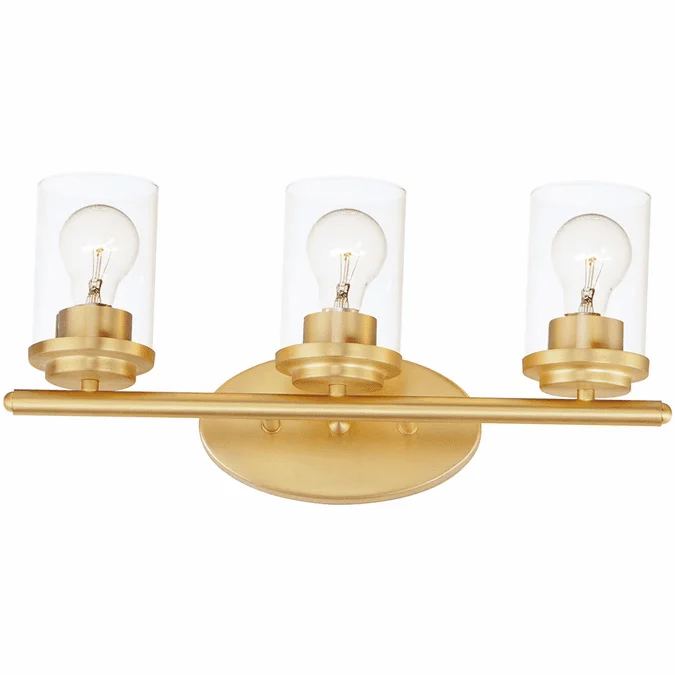 Maxim 10213CLSBR Corona Modern Satin Brass 3-Light Bathroom Wall Light Fixture