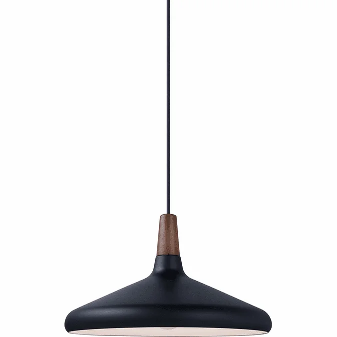 Maxim 11354WNBK Nordic Modern Walnut / Black Hanging Light Fixture
