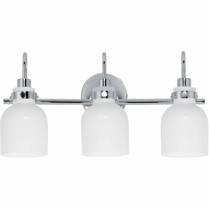 Maxim 12333WTPC Milk Contemporary Polished Chrome 3-Light Bathroom Light