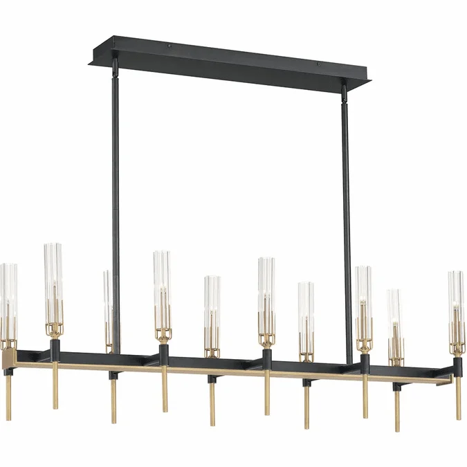 Maxim 16127CLBKAB Flambeau Contemporary Black / Antique Brass LED Island Light Fixture