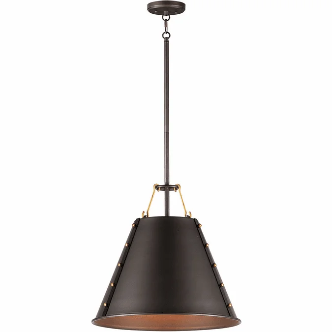 Maxim 25162OIAB Trestle Retro Oil Rubbed Bronze / Antique Brass Ceiling Light Pendant