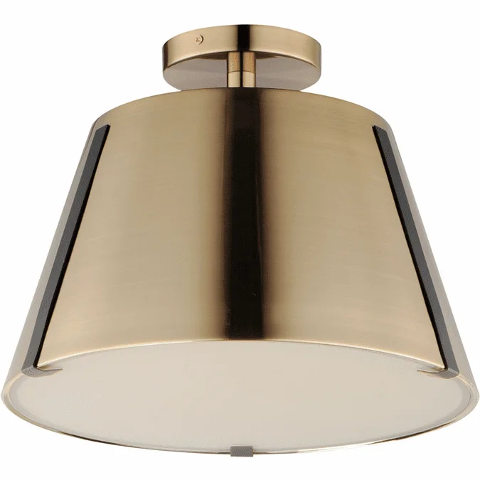 Maxim 25170DBZHR Carlo Modern Dark Bronze / Leather / Heritage Brass LED Flush Lighting
