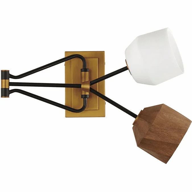 Maxim 28272DBZAB Akimbo Modern Dark Bronze / Antique Brass LED Swing Arm Wall Lamp