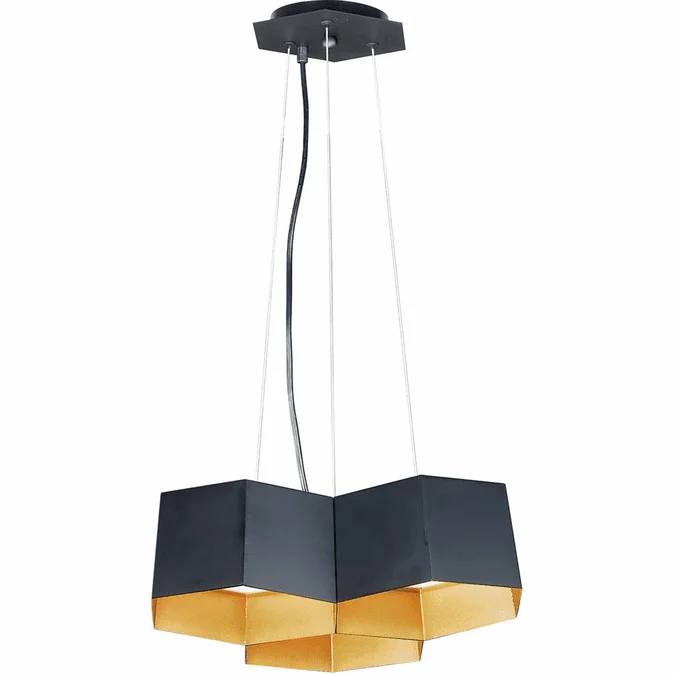 Maxim 30334BKGLD Honeycomb Modern Black / Gold LED Mini Ceiling Chandelier
