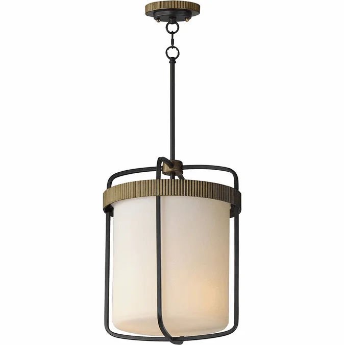 Maxim 32653SWBKAB Ruffles Black / Antique Brass Pendant Lamp