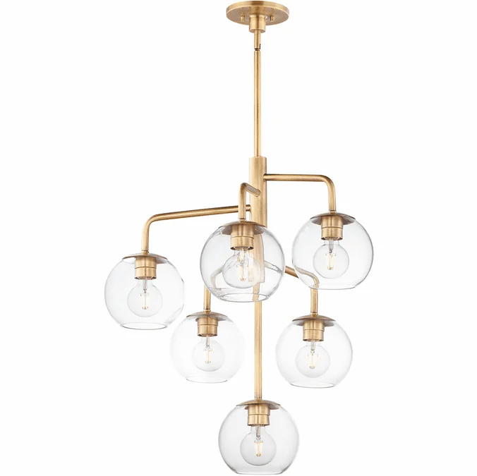 Maxim 38416CLNAB Branch Contemporary Natural Aged Brass Lighting Chandelier