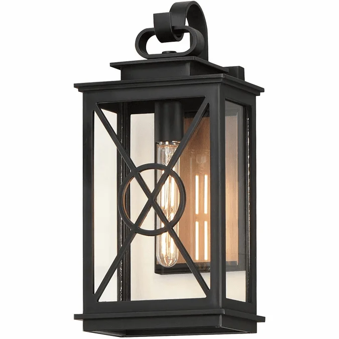 Maxim 40804CLACPBK Yorktown VX Black / Aged Copper Outdoor Wall Sconce Lighting
