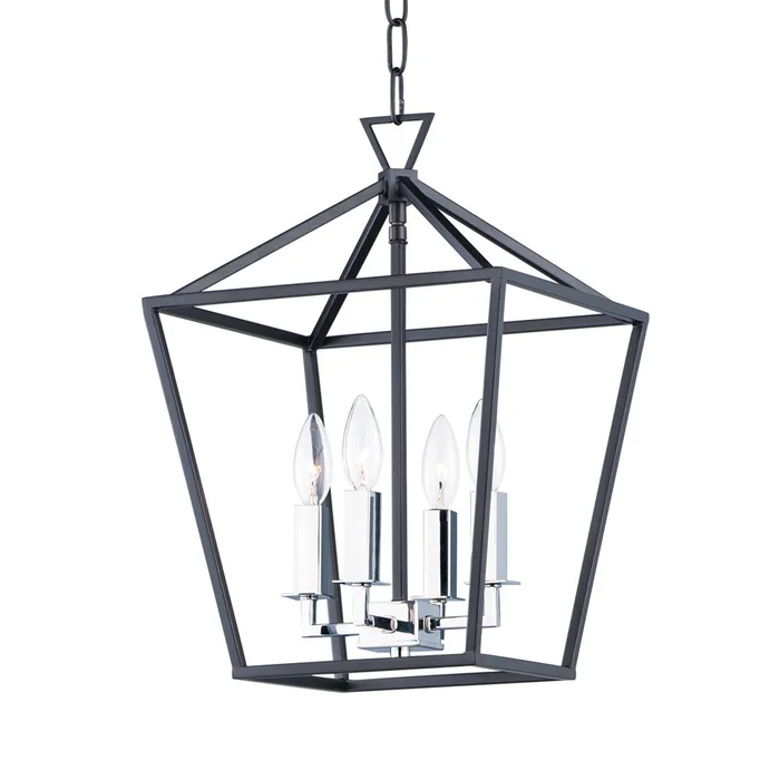 Maxim Abode 4-LT Mini Single-Tier Chandelier – Textured Black – 25152TXBPN