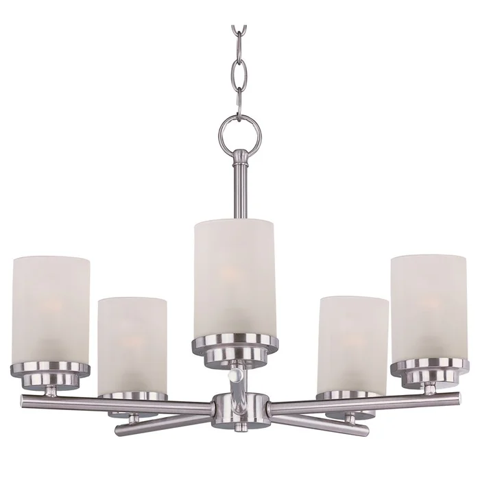 Maxim Corona 5-LT Single-Tier Chandelier – Satin Nickel – 10205FTSN