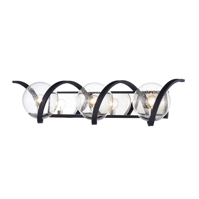 Maxim Curlicue 3-LT Bath Vanity Light – Black / Polished Nickel – 35106CDBKPN