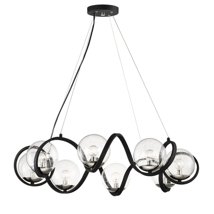 Maxim Curlicue 8-LT Pendant – Black / Polished Nickel – 35108CDBKPN