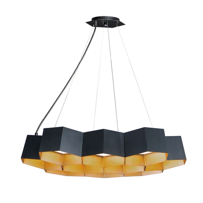 Maxim Honeycomb 10-LT LED Chandelier – Black / Gold – 30338BKGLD