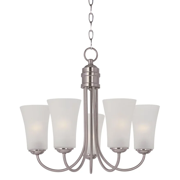 Maxim Logan 5-LT Single-Tier Chandelier – Satin Nickel – 10045FTSN