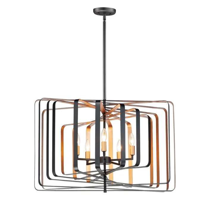 Maxim Radial 5-LT Pendant – Black / Gold – 28677BKGLD